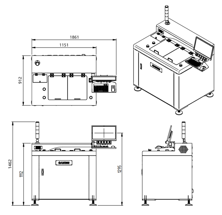 GAM 386 Offline Bottom Cut PCB Router Machine-1